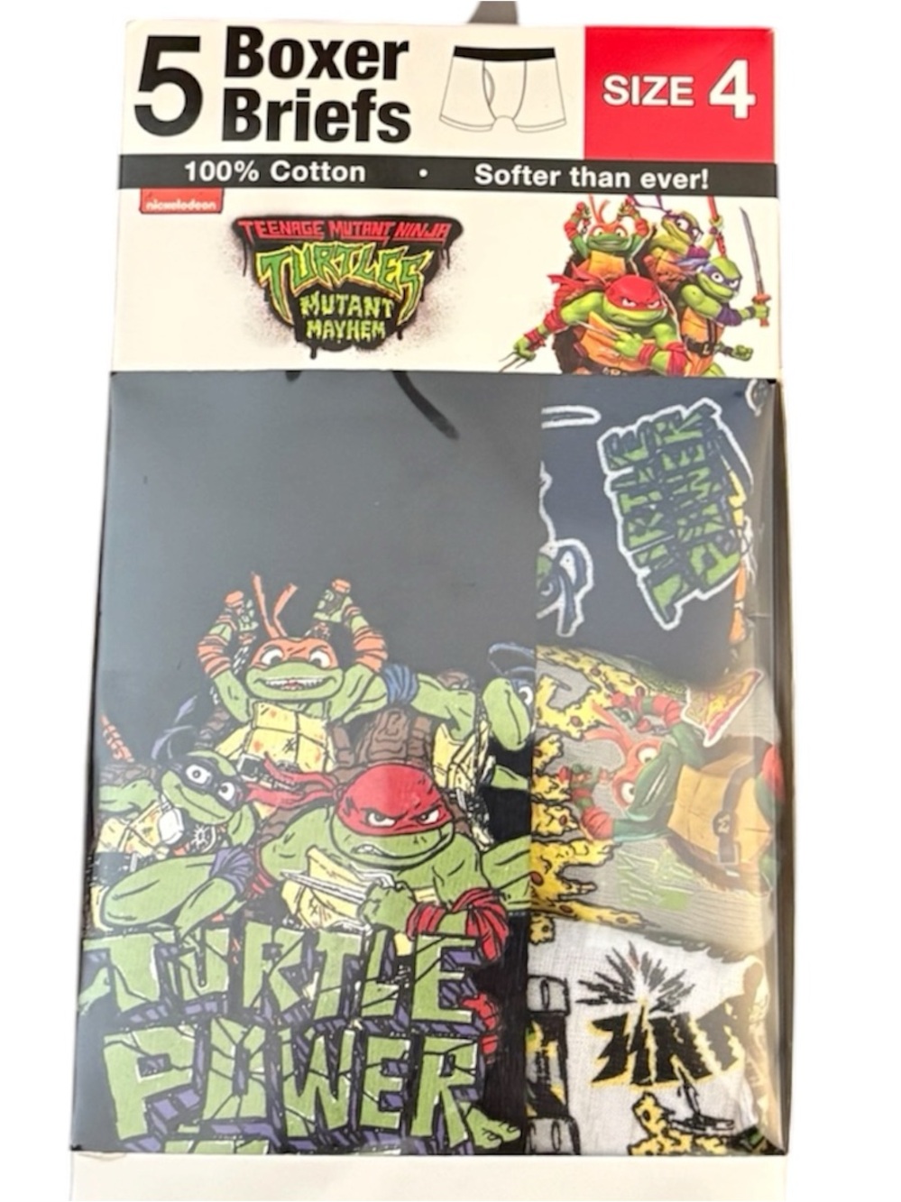 Nickelodeon - Teenage Mutant Ninja Turtles 5-Pack Boys Boxer Briefs - Size: 4
